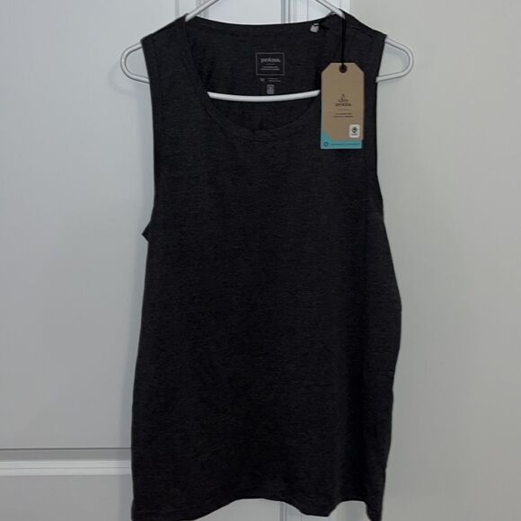 New PrAna Transverse Tank sleeveless Summer Fun Gray Yoga work out t shirt M - Picture 1 of 2